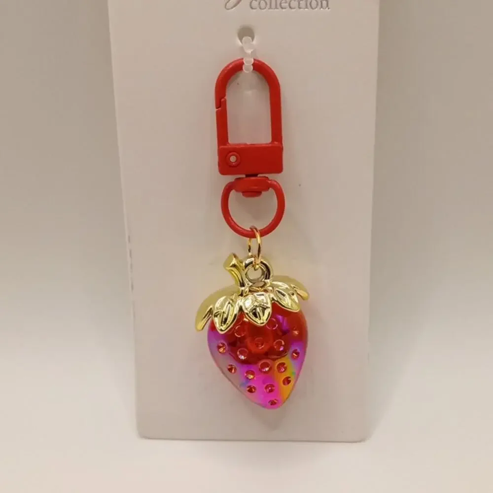 Red Strawberry Zipper Pull Bookbag Purse Charm 0867-872